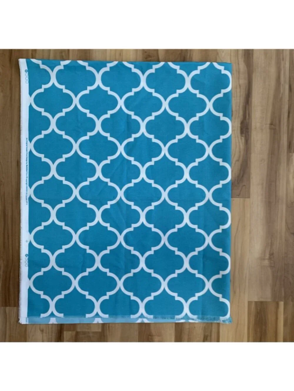 Berkshire Home Vintage Original Blue Aqua Screen Print Fabric 54”x68” 1.8 Yards